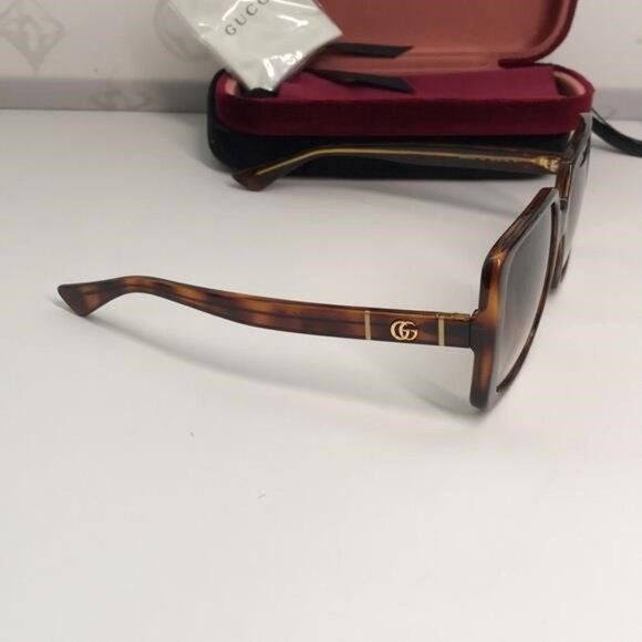 New Authentic Gucci Sunglasses GG0632S 002 Havana/Brown Gradient 56-20-145mm","d - Picture 5 of 11